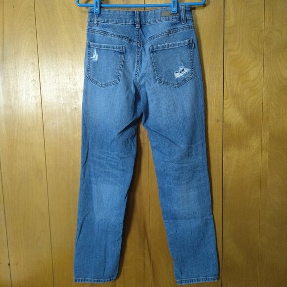 Garage Women's Size 0 Girlfriend Distressed Destroyed Blue Denim Jeans - Picture 4 of 6